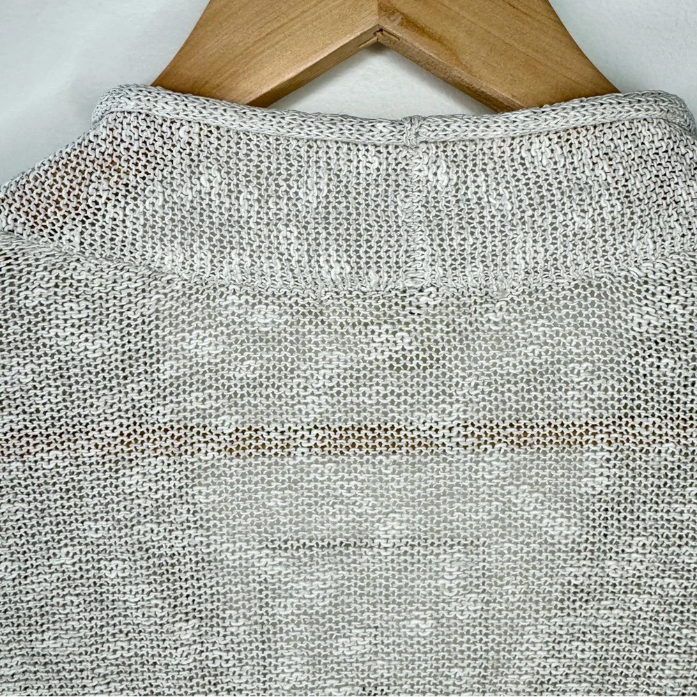 Coldwater Creek Linen & Cotton Cream Loose Knit Long Cardigan SMALL - Picture 9 of 11